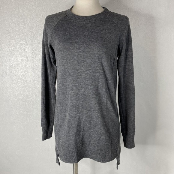 Theory Sz S Gray Knit Crew Neck Tunic - Picture 1 of 8